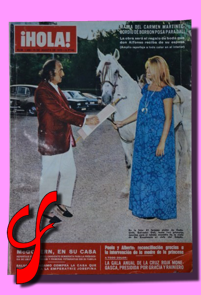 ¡HOLA! Nº 1460. 19 de agosto de 1972. María del Carmen Bordiu de Borbón posa para Dalí